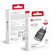 Зарядний пристрій Forcell F-Energy Ultra Slim GaN III USB C PD QC4.0 3A 35W Black (5903396397813)