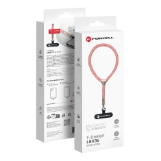 Шнурок на запястье с регулировкой длины Forcell F-Design L8X36 (max 18см в петле) Pink-White (5903396398797)