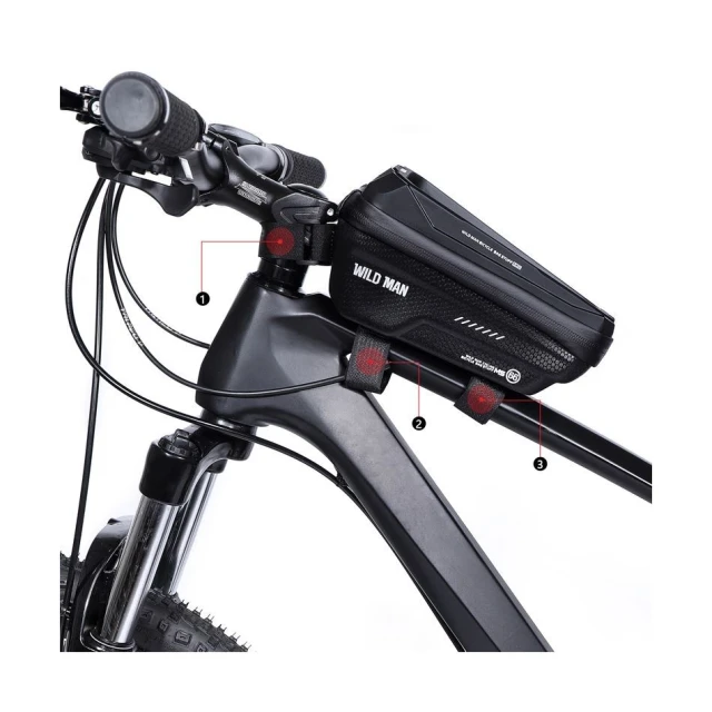 Сумка велосипедна WILDMAN MS66 на раму 1,2L Black (5903396400247)