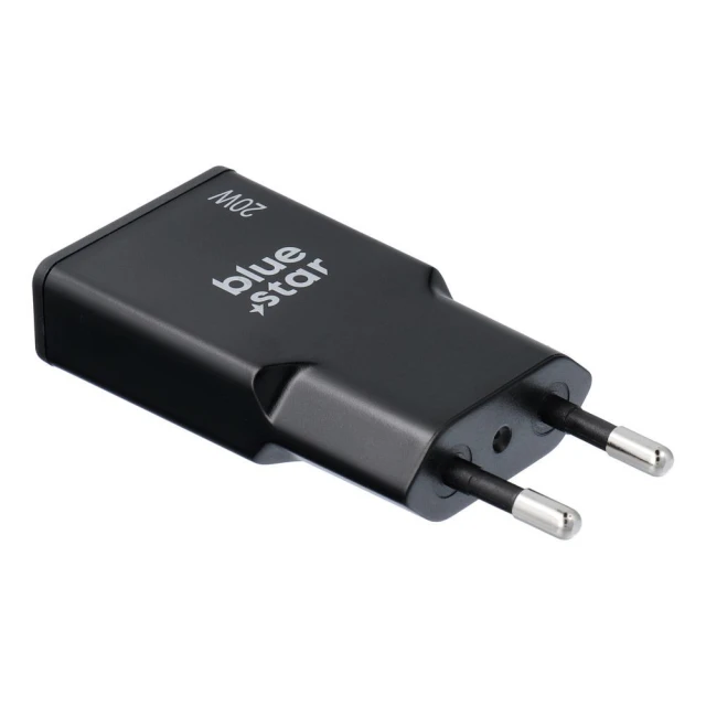 Мережевий зарядний пристрій Blue Star Slim GaN USB QC4.0 PD 3A 20W Black (5903396402197)