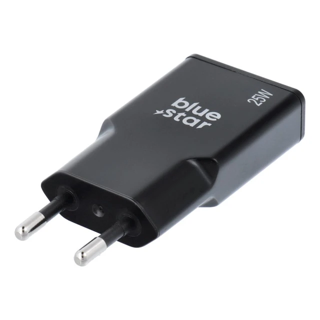 Мережевий зарядний пристрій Blue Star Slim GaN USB C + USB A QC4.0 PD 3A 25W Black (5903396402203)