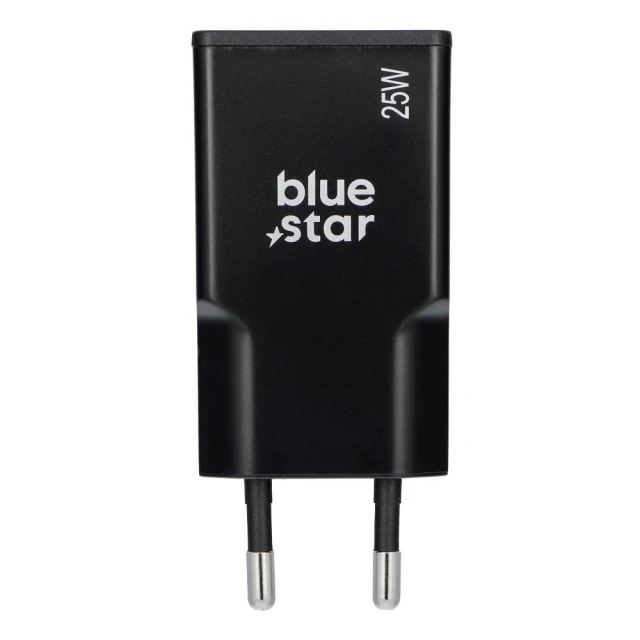 Мережевий зарядний пристрій Blue Star Slim GaN USB C + USB A QC4.0 PD 3A 25W Black (5903396402203)