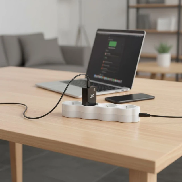 Мережевий зарядний пристрій Blue Star Slim GaN USB C + USB A QC4.0 PD 3A 25W Black (5903396402203)