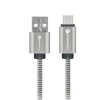 Кабель USB A до USB C Forcell F-Energy QC4.0 3A 66W Metal 1 м Silver (5903396403842)