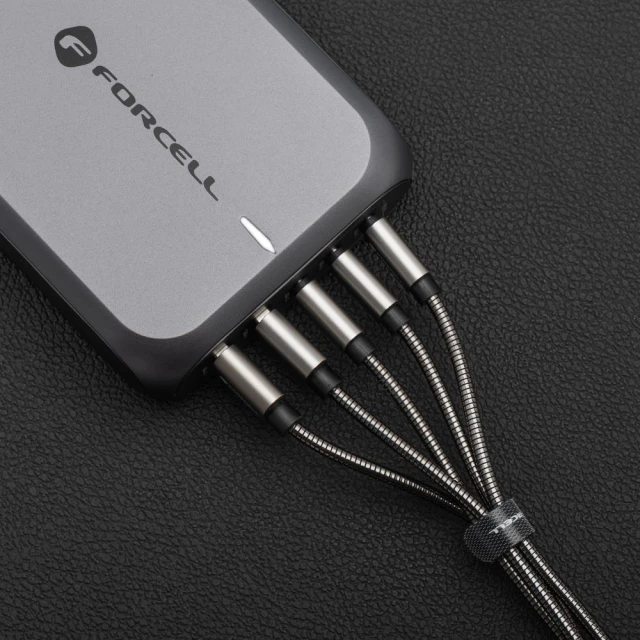 Кабель USB A до USB C Forcell F-Energy QC4.0 3A 66W Metal 1 м Silver (5903396403842)