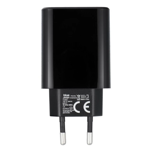 Зарядное устройство Blue Star USB C QC4.0 PD 3A 35W Black (5903396417030)