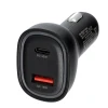 Автозарядка Blue Star USB-C + USB-A QC3.0 PD 63W Black (5903396422126)