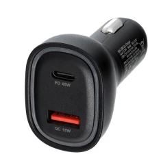Автозарядка Blue Star USB-C + USB-A QC3.0 PD 63W Black (5903396422126)