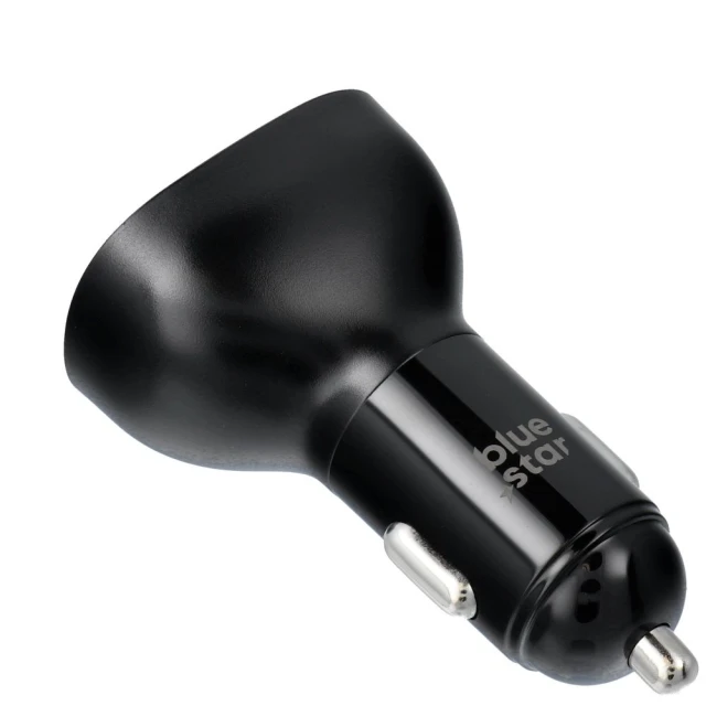 Автозарядка Blue Star USB-C + USB-A QC3.0 PD 63W Black (5903396422126)