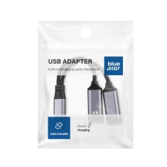 Адаптер Blue Star AUX 2в1 USB C (male) до USB C (female) | USB C (female) Black DAC (5903396433849)