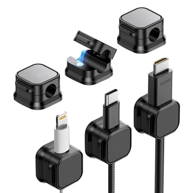 Органайзер для кабелів Blue Star PJ-OCZ7 магнітний Black (3 шт) (5903396433863)