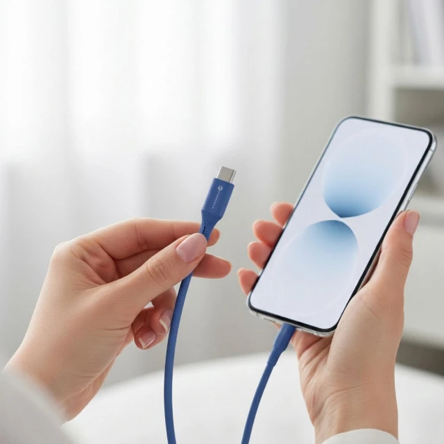 Кабель USB C до USB C Forcell F-Energy QC4.0 PD 5A 100W Silicone 1 м Navy (5903396435256)