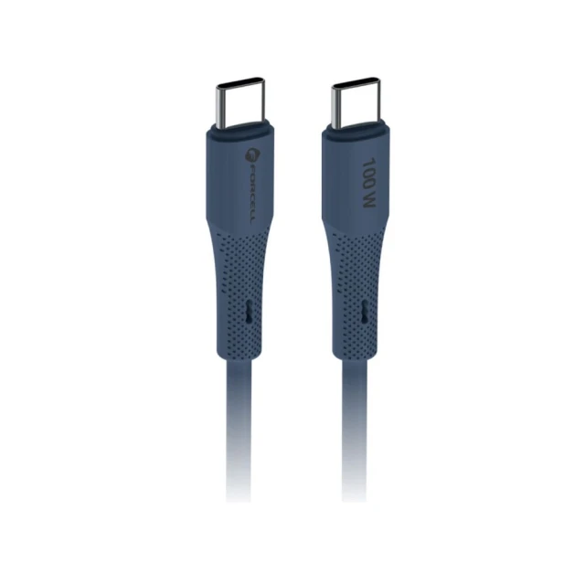 Кабель USB C до USB C Forcell F-Energy QC4.0 PD 5A 100W Silicone 1 м Navy (5903396435256)