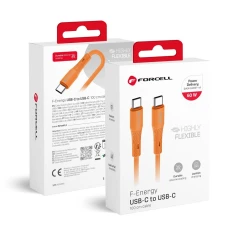 Кабель USB C to USB C Forcell F-Energy QC4.0 PD 3A 60W Silicone 1m Orange (5903396435836)