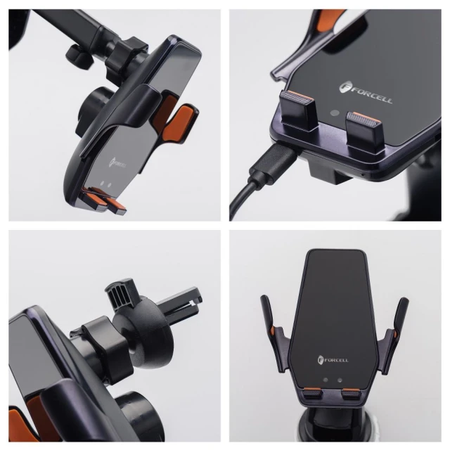Автотримач Forcell F-Grip HS6 15W Black (5903396449963)