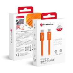 Кабель USB C to USB C Forcell F-Energy QC4.0 PD 3A 60W Cafule Color 1.2m Orange (5903396451003)