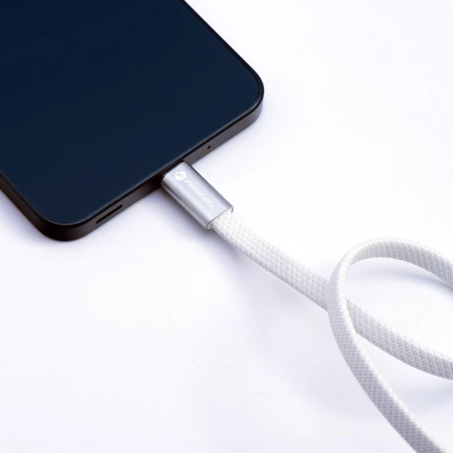 Кабель USB C to USB C Forcell F-Energy QC4.0 PD 5A 100W Cafule Flat 1.2m White (5903396451010)
