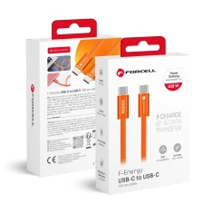 Кабель USB C to USB C Forcell F-Energy QC4.0 PD 5A 100W Cafule Flat 1.2m Orange (5903396451027)