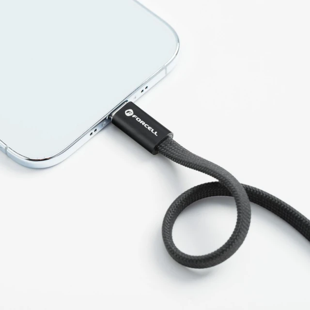 Кабель USB C to USB C Forcell F-Energy QC4.0 PD 5A 100W Cafule Flat 1.2m Black (5903396451041)