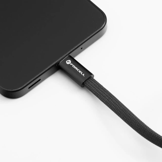 Кабель USB C to USB C Forcell F-Energy QC4.0 PD 5A 100W Cafule Flat 1.2m Black (5903396451041)