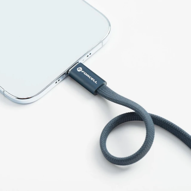 Кабель USB C to USB C Forcell F-Energy QC4.0 PD 3A 60W Cafule Flat 1.2m Navy (5903396451065)