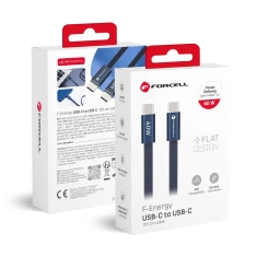 Кабель USB C to USB C Forcell F-Energy QC4.0 PD 3A 60W Cafule Flat 1.2m Navy (5903396451065)