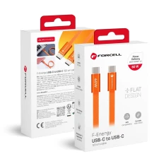 Кабель USB C to USB C Forcell F-Energy QC4.0 PD 3A 60W Cafule Flat 1.2m Orange (5903396451072)