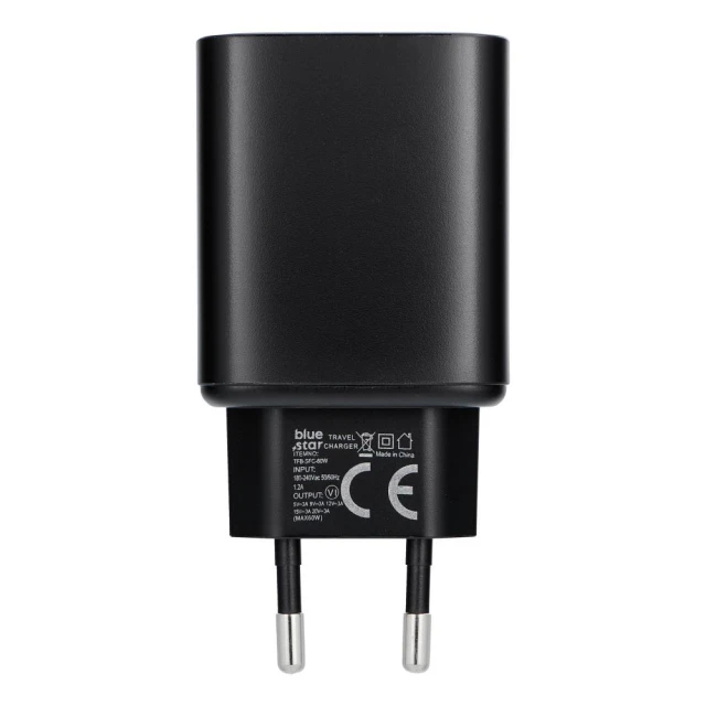 Зарядний пристрій Blue Star USB C AVS для iPhone 18 Pro Max | 18 Pro | 17 SFC2.0 3A 60W Black (5903396452949)