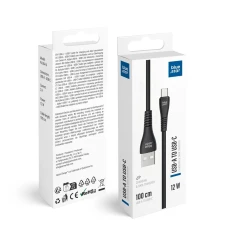Кабель Blue Star USB A to USB C 2A 12W 1m Black (5903396460159)