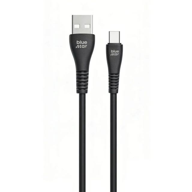 Кабель Blue Star USB A to USB C 2A 12W 1m Black (5903396460159)