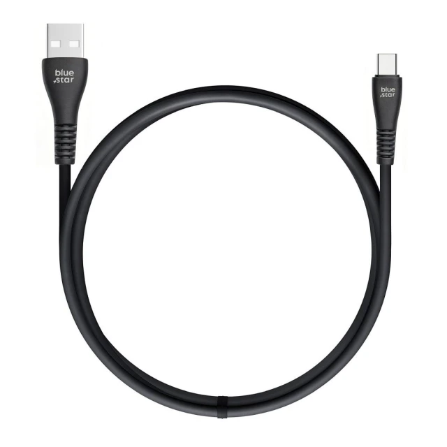 Кабель Blue Star USB A to USB C 2A 12W 1m Black (5903396460159)