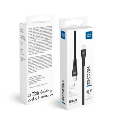 Кабель Blue Star USB-C to USB-C 3A 60W QC4.0 1m Black (5903396460173)