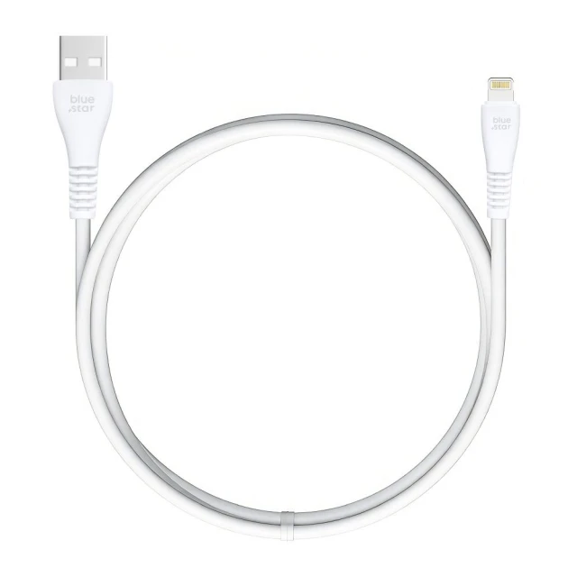 Кабель Blue Star USB A to Lightning 2A 12W 1м White (5903396460180)