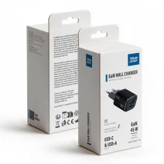 Зарядний пристрій Blue Star Nano GaN USB C + USB A QC4.0 PD 3A 45W VT-334 Black (5903396460241)