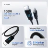 Кабель X-One BoltLink LED Display USB Type-C to Type-C 100W 1.5m Black (5903396469091)