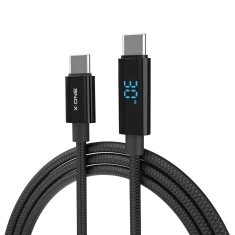 Кабель X-One BoltLink LED Display USB Type-C to Type-C 100W 1.5m Black (5903396469091)