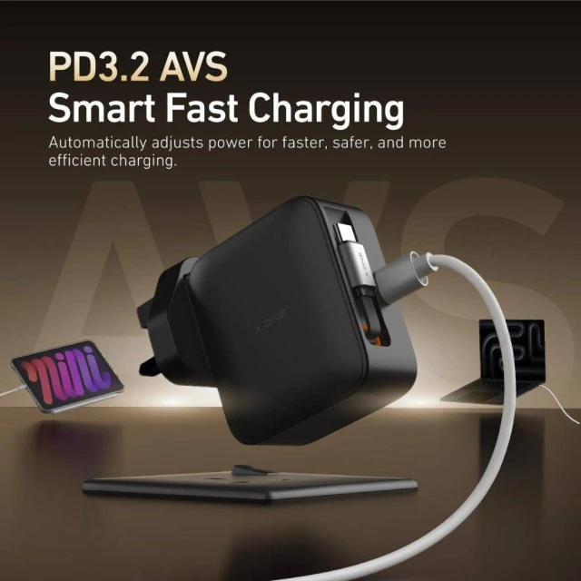 Зарядний пристрій X-One ChargeGo GaN 65W Black (5903396469114)
