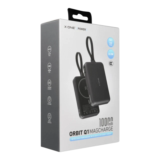 Powerbank X-One Orbit Magcharge 10000mAh Black with MagSafe (5903396469138)