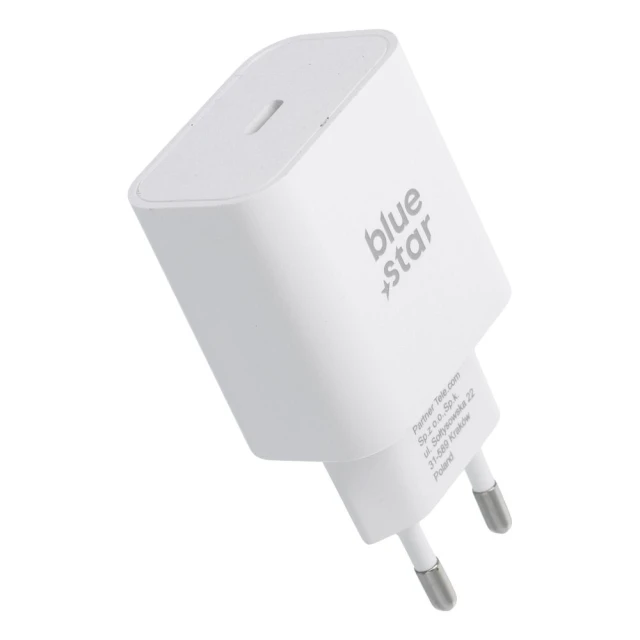 Мережевий зарядний пристрій Blue Star USB-C QC4.0 PD 25 Вт + кабель USB-C White (5903396475641)