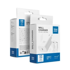 Мережевий зарядний пристрій Blue Star USB C QC4.0 PD 3A 35W + кабель USB C до USB C TFB-TC-35WPD White (5903396475658)