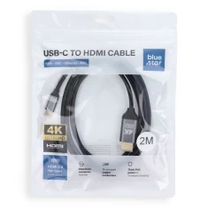 Кабель Blue Star USB C к HDMI 4K 60Hz 2m Black (5903396476747)