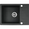 Мийка PYRAMIS LEFKADA 59x44 1B 1D Black + Змішувач Lungo Volcano Black Edition (5903726475709)