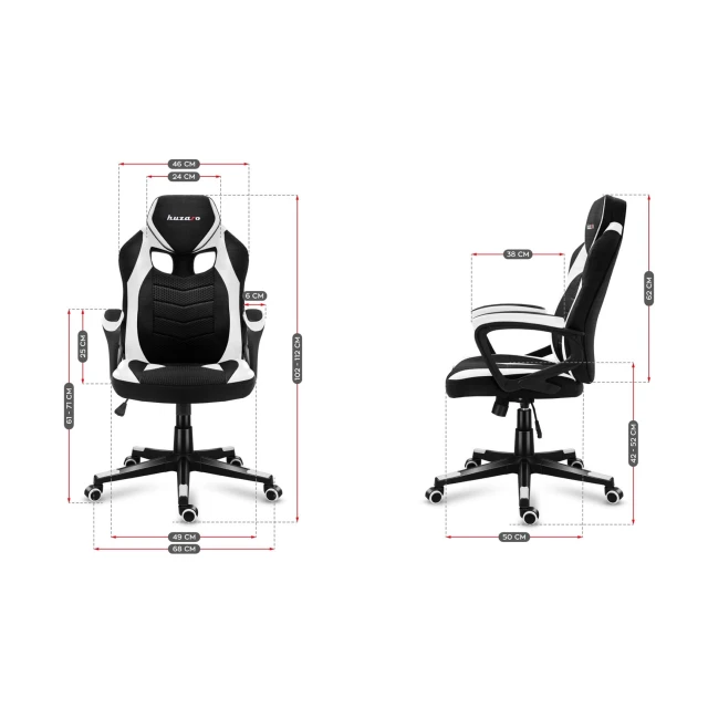 Крісло ігрове Huzaro Force 2.5 White Mesh (5903796010749)