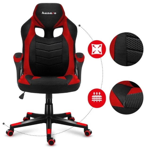 Крісло ігрове Huzaro Force 2.5 Red Mesh (5903796013580)
