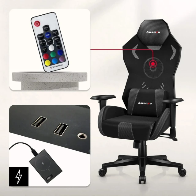 Ігрове крісло Huzaro Combat 7.6 RGB Black (5903796018103)