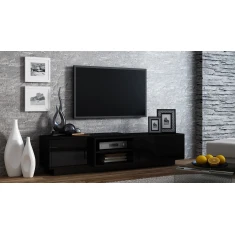 Тумба під ТВ Cama MEBLE SIGMA1 180 Black/Black глянець (5903815002120)