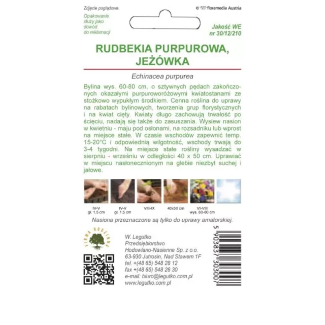 Насіння ехінацеї пурпурової рожевої W.Legutko (5903837303007)