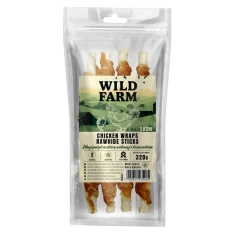 Жувальні ласощі для собак Wild Farm Довга паличка зі шкіри яловичої зі смаком курки 28 см 320 г (5903843435464)