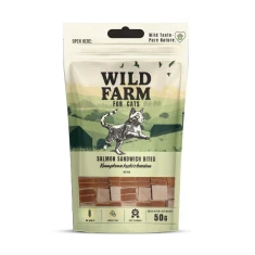 Ласощі для котів Wild Farm Бутербродні шматочки з лососем 50 г (5903843435518)
