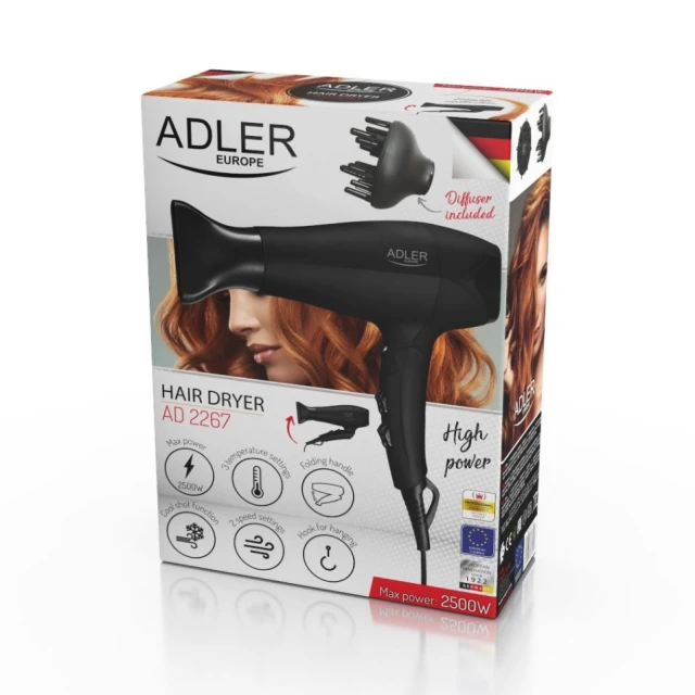 Фен для волосся Adler AD 2267 2100 Вт Black (5903887803021)